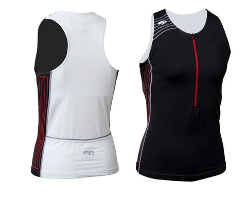 BLUE70 WOMENS TX2000 TRI TANKINI - BLACK/RED/WHITE