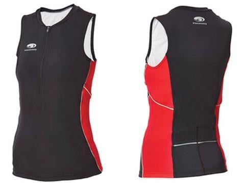 BLUE70 WOMENS TX1000 SINGLET - BLACK/RED