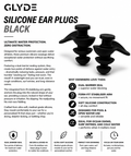 HydraLock Silicone Moulded Ear Plugs -Black