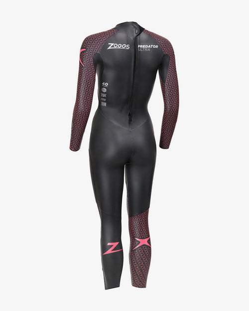 ZOGGS PREDATOR ULTRA WOMENS SWIMMING AND TRIATHLON WETSUIT - BLACK/PINK